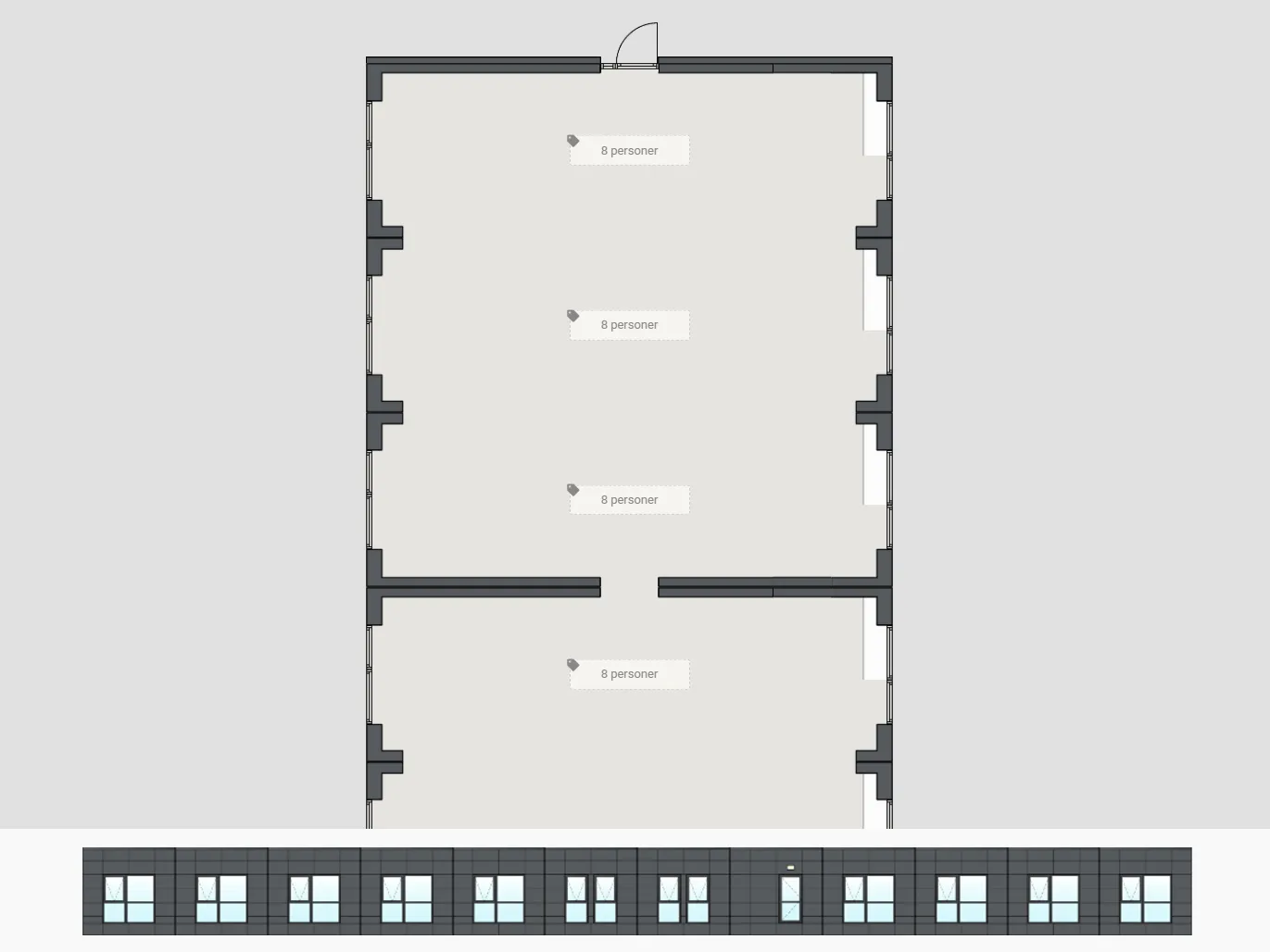 576m² kontormodul skabelon