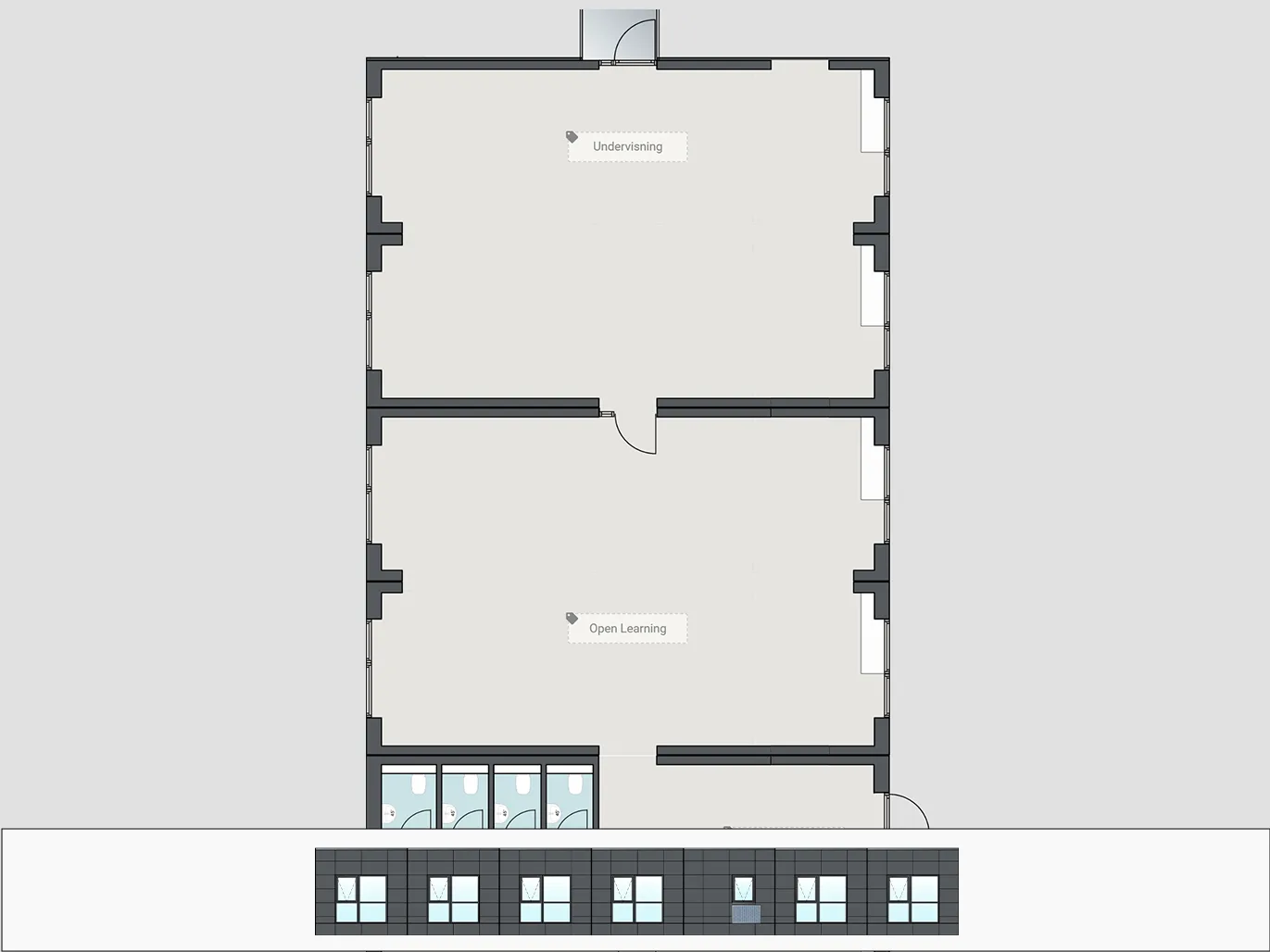 336m² skolemodul skabelon